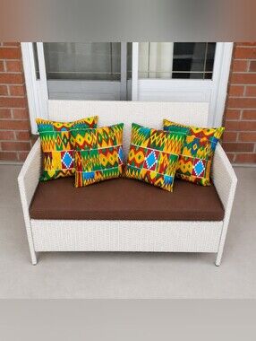 4-Pack Handmade African Print Pillow Covers